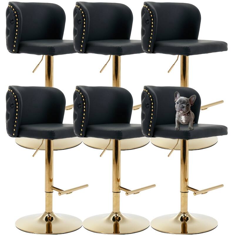 Upholstered Swivel Kitchen Counter Barstools Set of 6