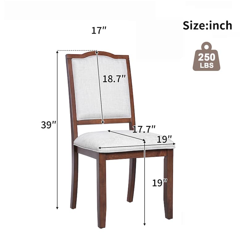 Upholstered Dining Chairs with High Back and Wood Frame (Set of 4)