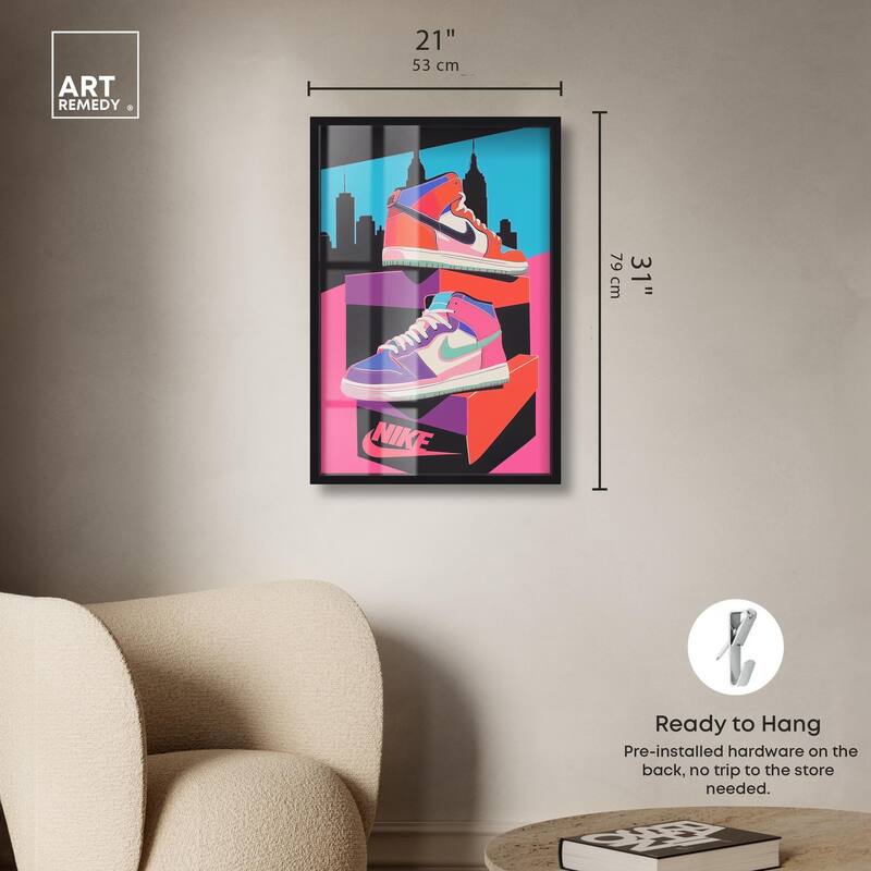City Pop Sneakers Shadowbox by Art Remedy