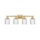 preview thumbnail 66 of 137, Innovations Lighting Downtown Urban - Bridal Veil - 4 Light 32" Bath Vanity Light Brushed Brass/Seedy