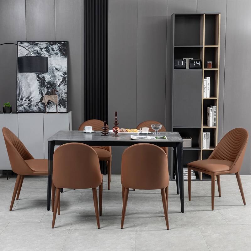 Fully Assembled Microfiber Leather Upholstered Dining Chairs, Set of 2 - 22.44"D x 18.5"W x 32.28"H