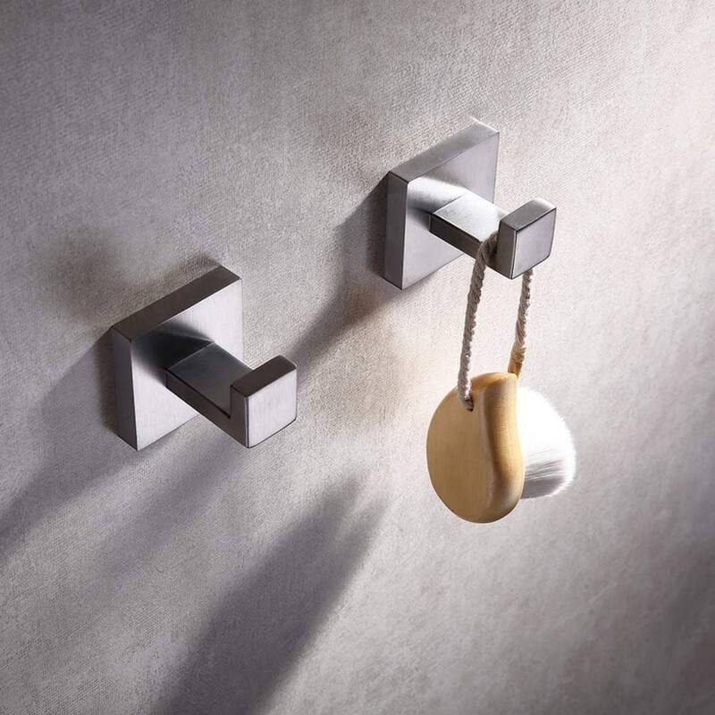 2 Pack Stainless Steel Wall Mounted Towel, Robe, Coat Hooks, Heavy Duty Wall Hooks for Bathroom and Kitchen.