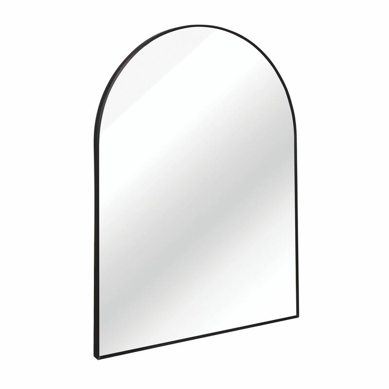 30x40 Inch Metal Framed Arched Bathroom Mirror for Wall