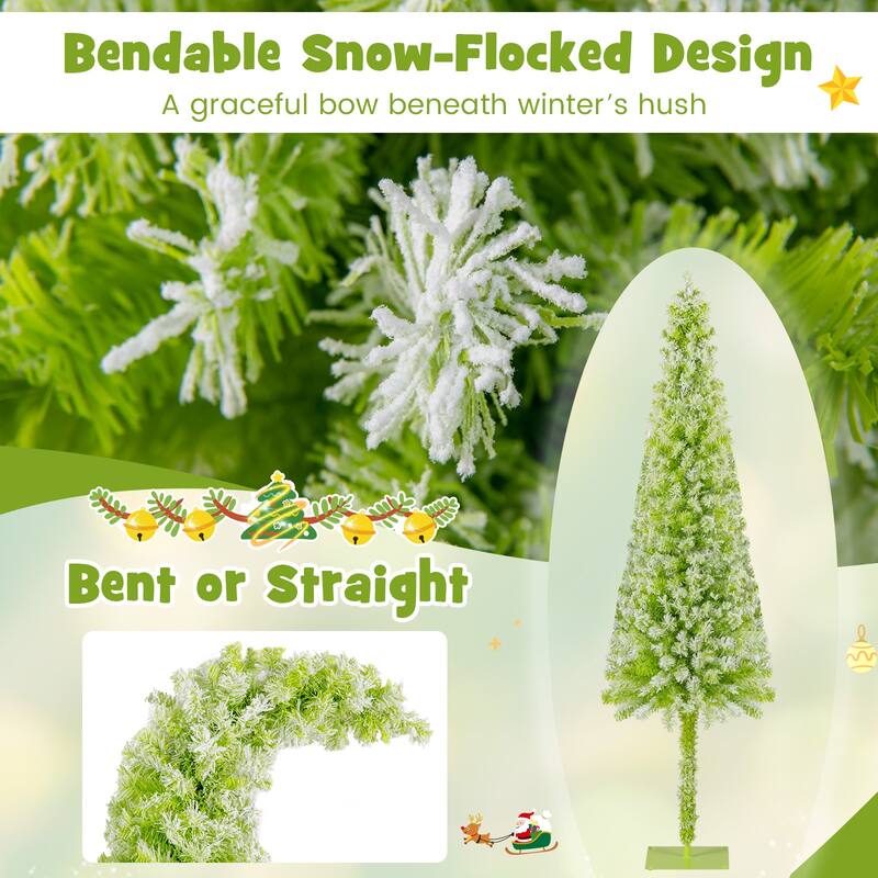 Costway 5/6/7 FT Bendable Christmas Tree with Bendable Top, 290 Branch - See Details