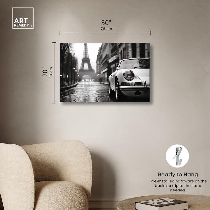 Rainy Day Paris Canvas by Art Remedy, Gallery Wrapped