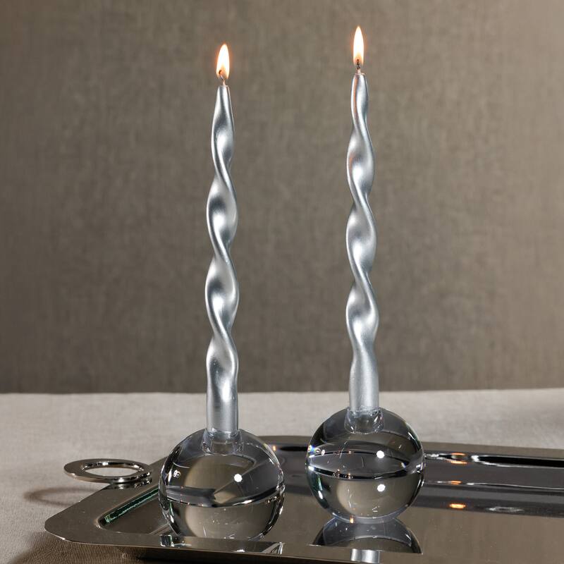 Lumière Twist Formal Taper Candles, Set of 12 - Holiday Table Décor