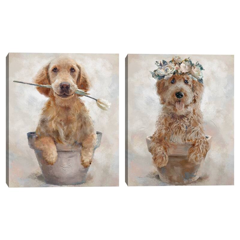 Potted Pals I, III by Studio Arts Canvas Art Prints