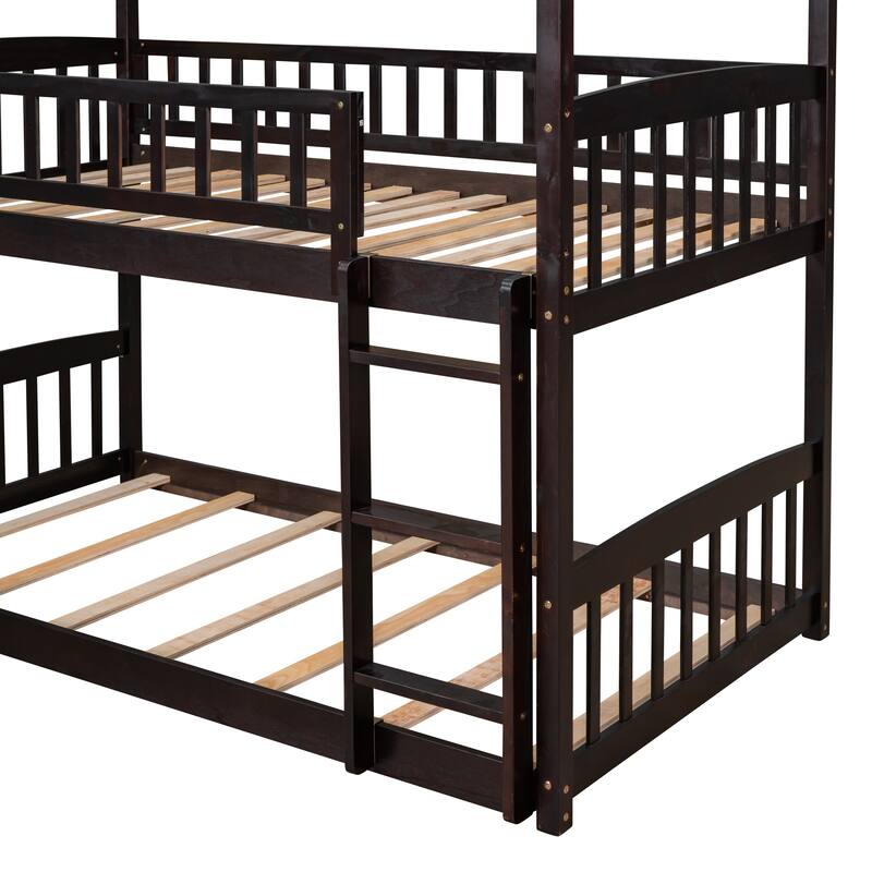 Twin Metal Kids Bed Playhouse Bedframe w/Trundle, Metal Platform Bed