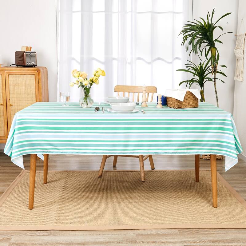Deconovo Waterproof Polyester Tablecloth with Three Striped Patterns