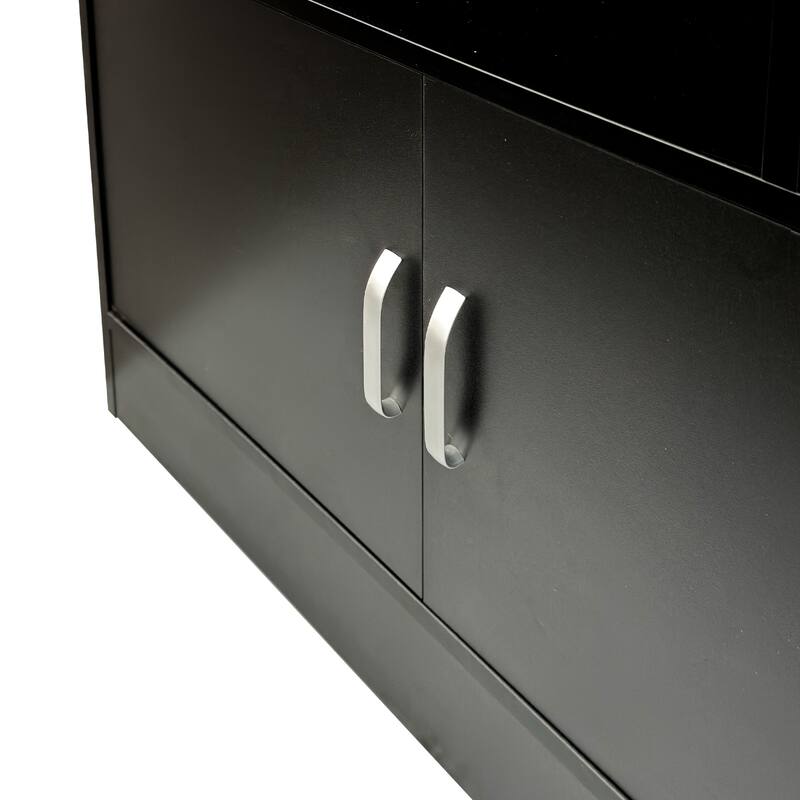 71" Modern Cube Storage Bookcase with 10 Cubes & 3 Doors, 4-Tier Open Shelf Organizer for Office