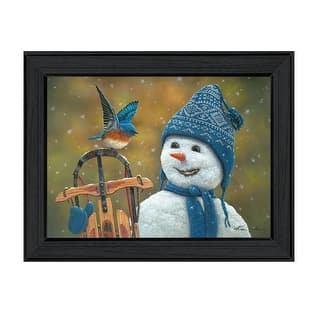 Bluebird Snowman Black Framed Print Wall Art - Bed Bath & Beyond - 39737801