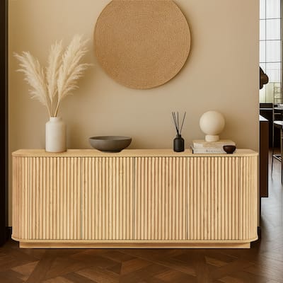 Minimalist Design Wooden Sideboard Buffet Cabinet with Adjustable Internal Shelves and Cable Management Holes