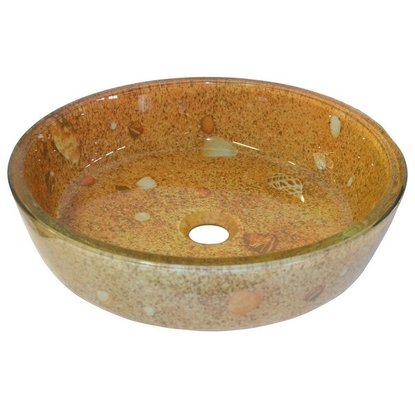 Eden Bath Seashells and Sand Glass Vessel Sink