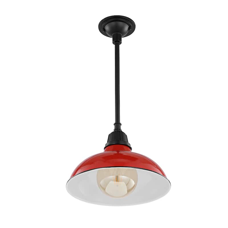 12.25" 1-Light Indoor/Outdoor Iron LED Pendant, by JONATHAN Y - 12.25