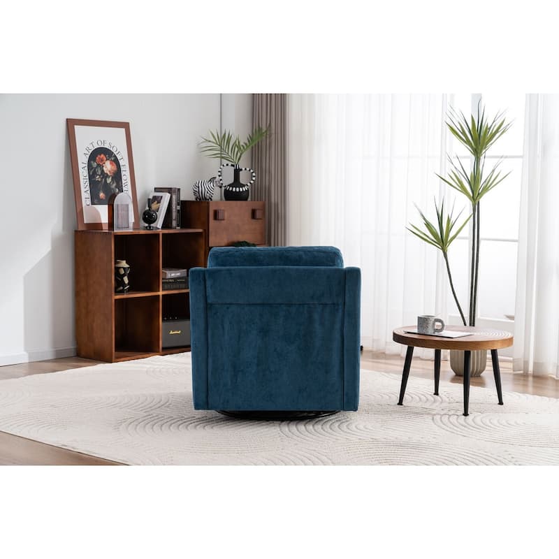 Modern upholstered Large swivel chair linen fabric comfortable to sit