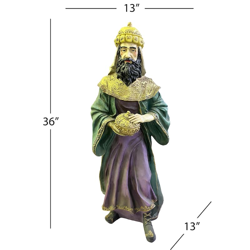 12-piece Outdoor Nativity Set with Wooden Creche