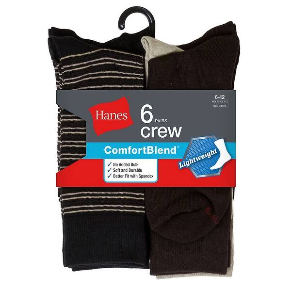 Shop Hanes Men S Comfortblend Lightweight Casual Dress Socks P6