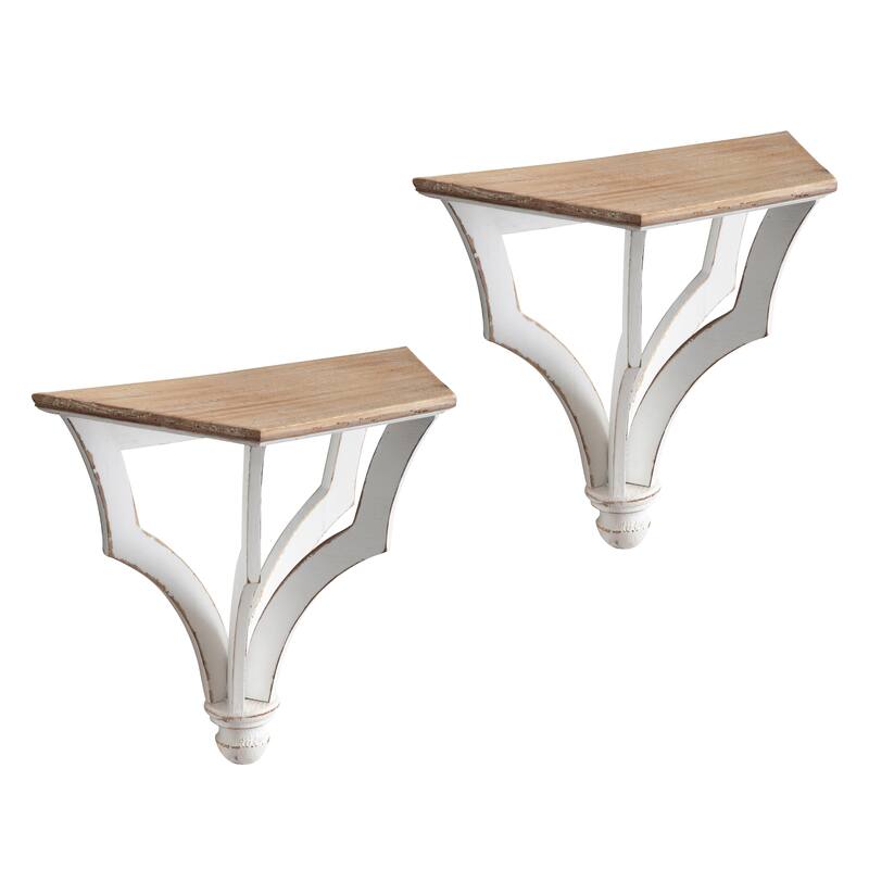 Kate and Laurel Corbett Rustic Wood Shelf Set - 2 Piece