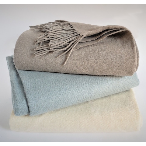 100% Merino Wool Collection Solid Color Throw