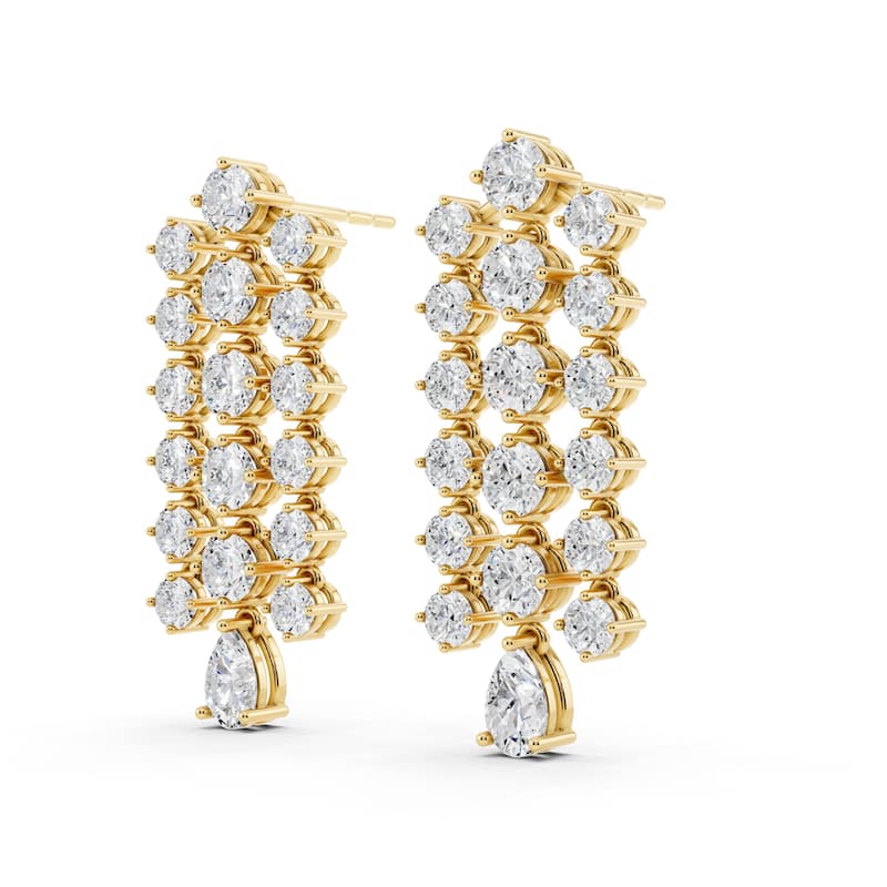 Auriya 14k Gold 3ctw Lab Grown Diamond Dangle Earrings (E-F VS)