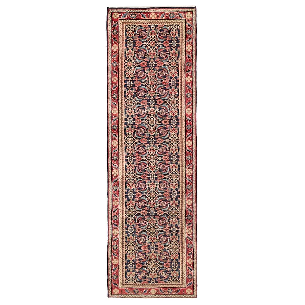 ECARPETGALLERY Hand-knotted Andelz Dark Navy Wool Rug - 3'1 x 10'10