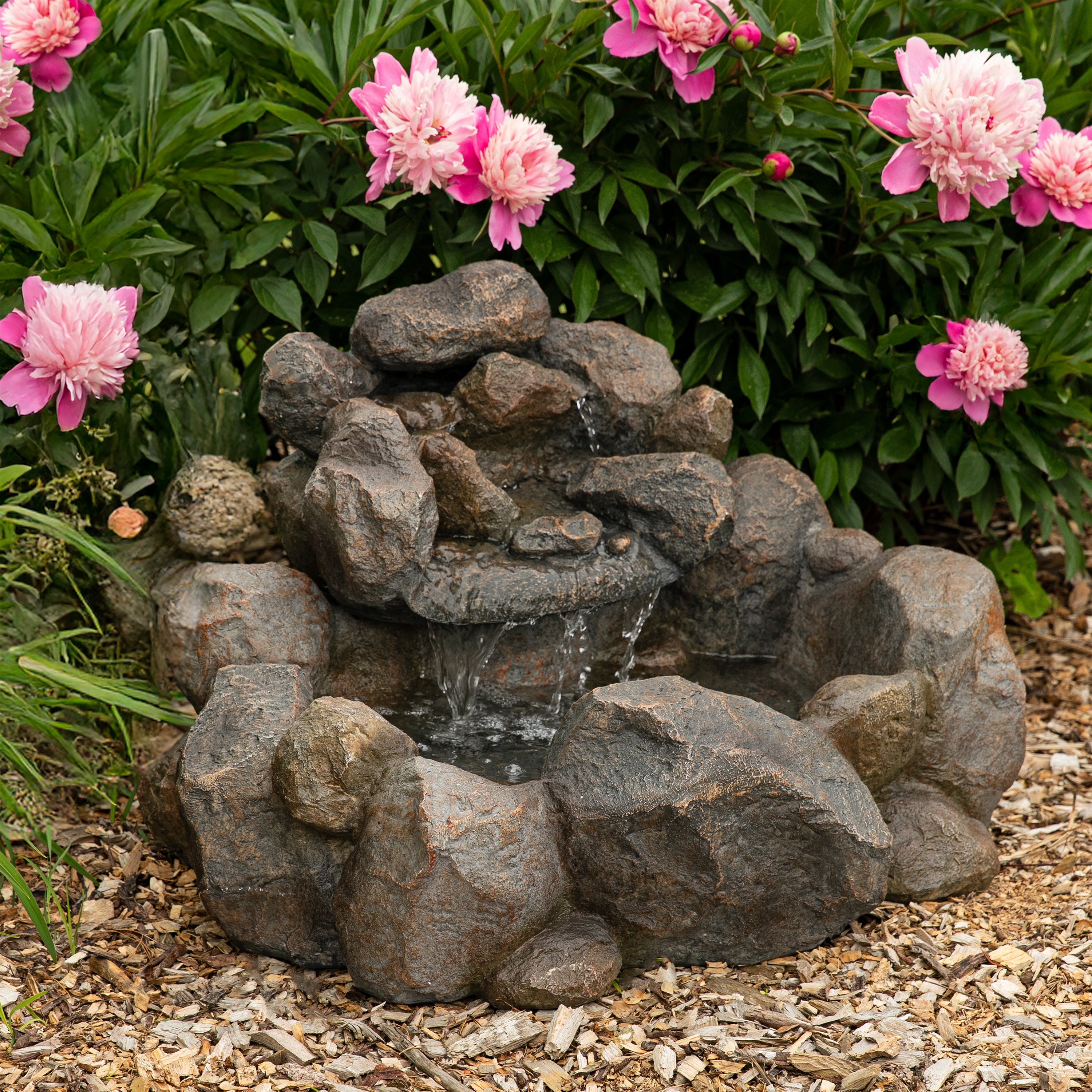 Sunnydaze Rocky Ravine Outdoor Water Fountain - 18" H