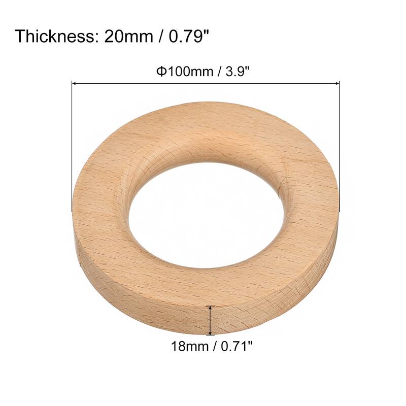 2Pcs 4Inch Wooden Rings Ring Hanger Closet Circle for Shop Scarf Pants