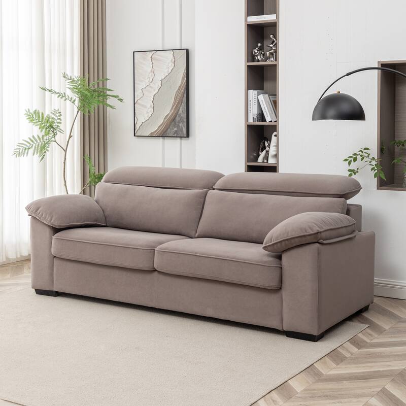 Convertible Pull-Out Sleeper Couch with Memory Foam Mattress