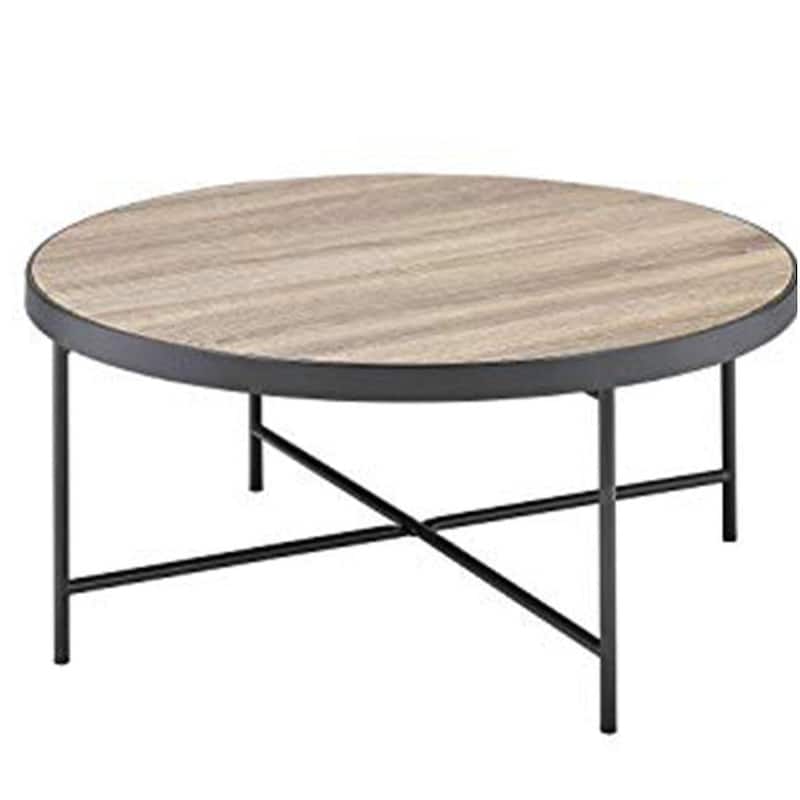Charming Coffee Table, Weathered Oak Brown - 16 H x 32 W x 32 L Inches - Oak Brown