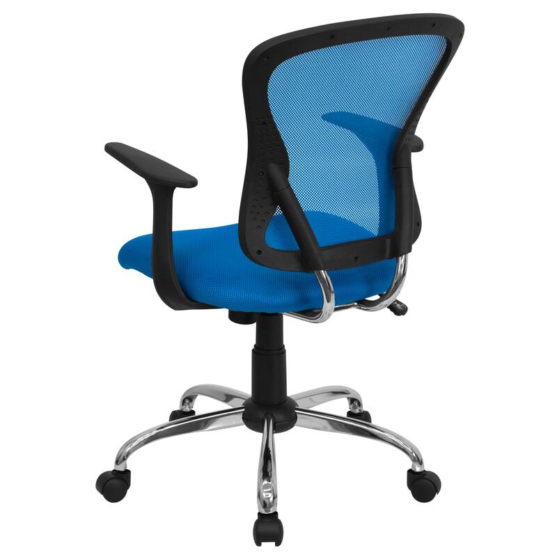 Mid-Back Mesh Swivel Task Office Chair with Chrome Base and Arms