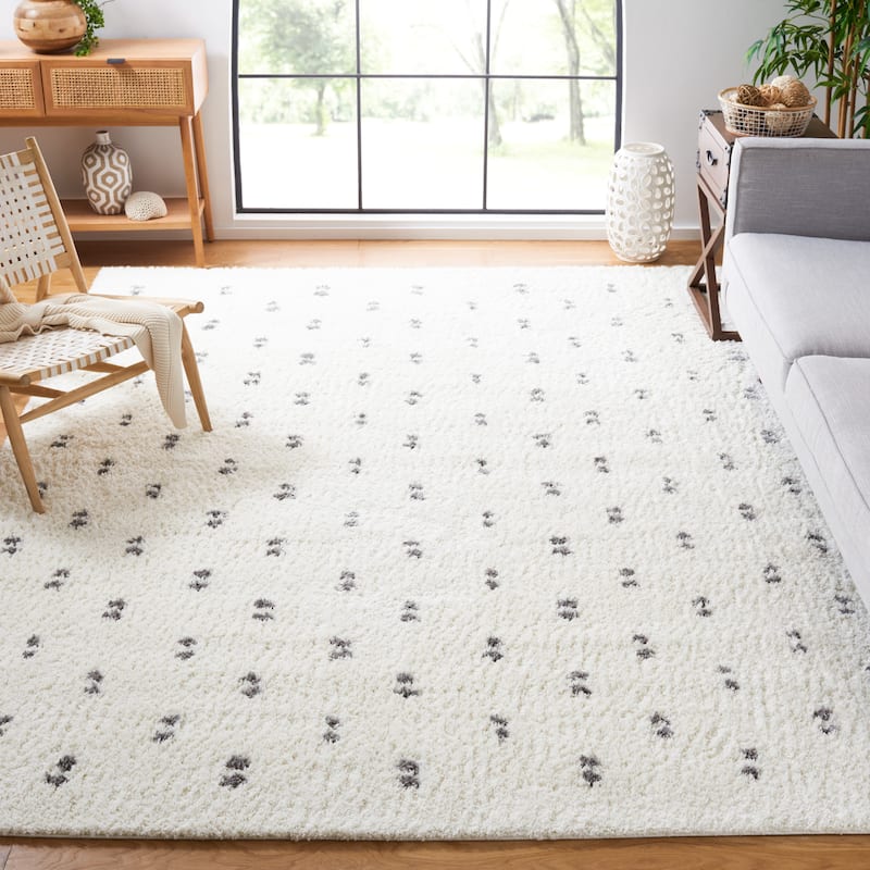 SAFAVIEH Berber Shag Ferda 1.2-inch Thick Rug - 11' x 15' - Beige/Grey