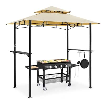 AECOJOY 8' x 5' Outdoor Grill Gazebo 2-Tier Waterproof BBQ Grill Tent
