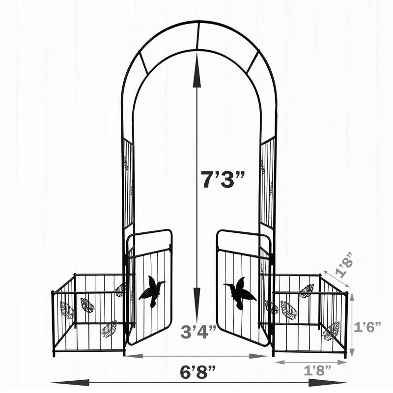 Metal Garden Arch with doors Garden Arbor
