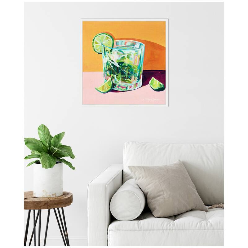 Kate and Laurel Sylvie Mojito no 1 Framed Canvas by Rachel Christopoulos