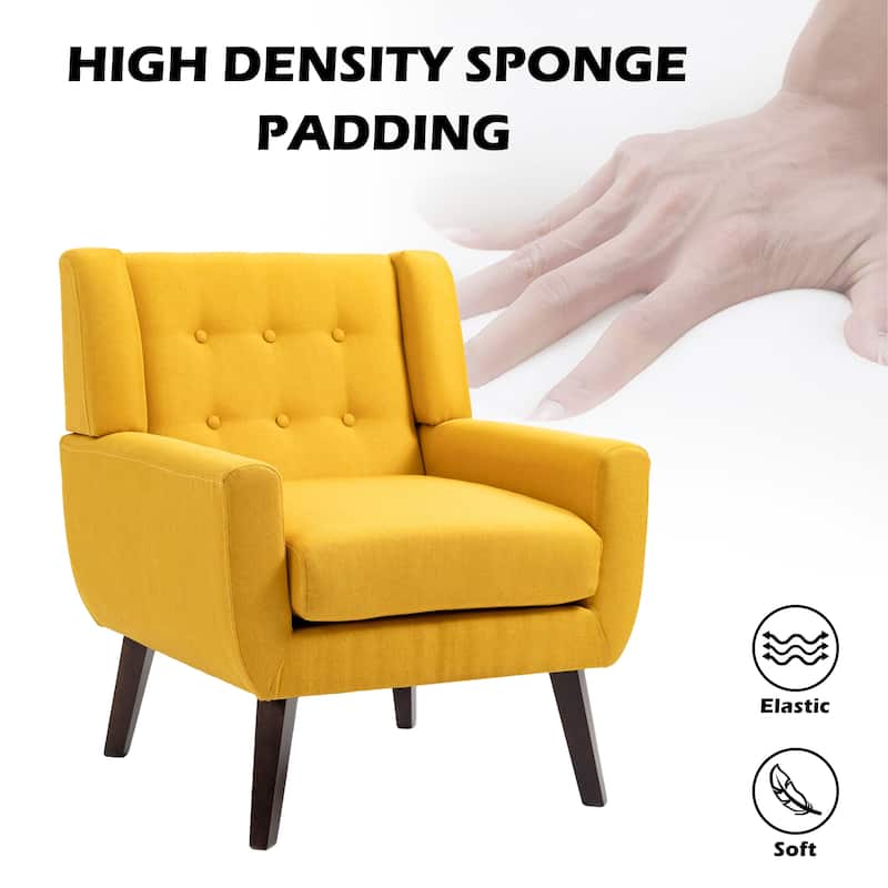Cotton/ Linen Look Fabric Modern Accent Chair Armchair