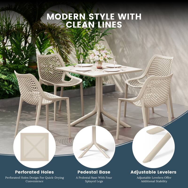 Frond and Form 4-Person Outdoor Square Dining Set
