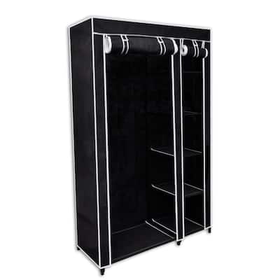 vidaXL Folding Wardrobe Black 43" x 18" x 69" - 43" x 18" x 69"