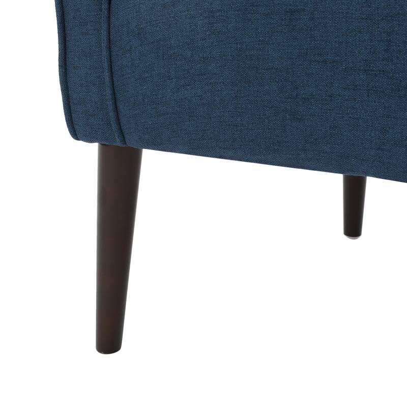 Fabric Modern Club Chair with Button-Tufted Back and Birch Wood Legs