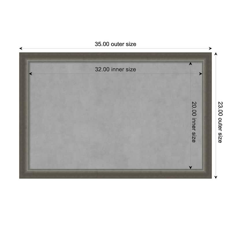 Amanti Art Domus Dark Silver Framed Magnetic Board - Board Size 32x20