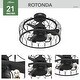 preview thumbnail 16 of 14, Hunter Fandelier 20" Rotonda Matte Black Ceiling Fan LED Light Handheld Remote Farmhouse, Industrial, Caged Chandelier