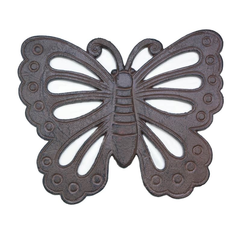 Butterfly Outdoor Garden Stepping Stone - 14" - Bronze Tone