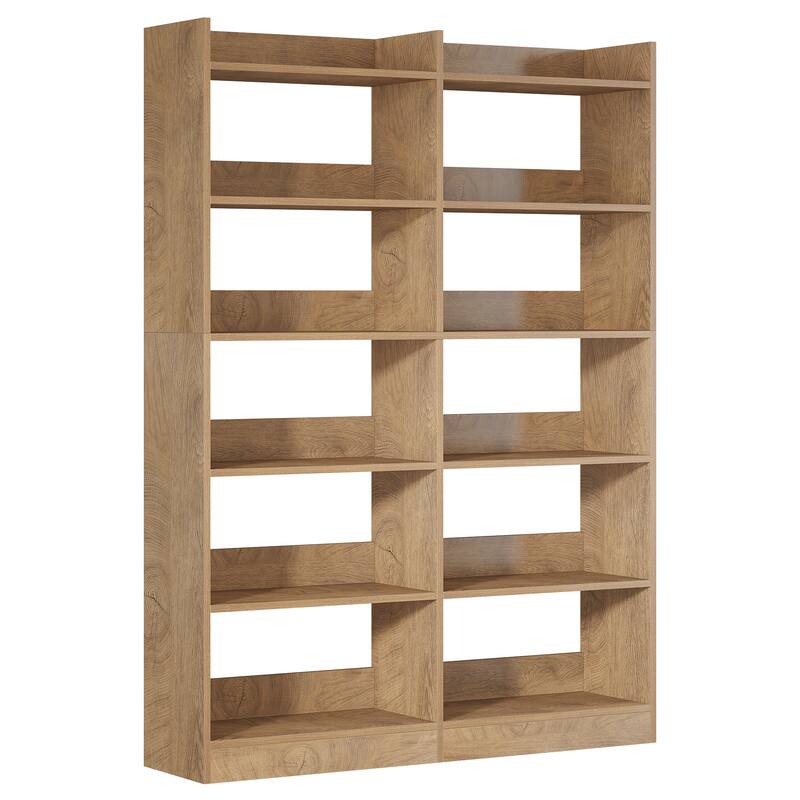 70.87'' Bookshelf & Bookcase, Wooden Open Shelf Display Storage Rack for Bedroom, Living Room, Home Office