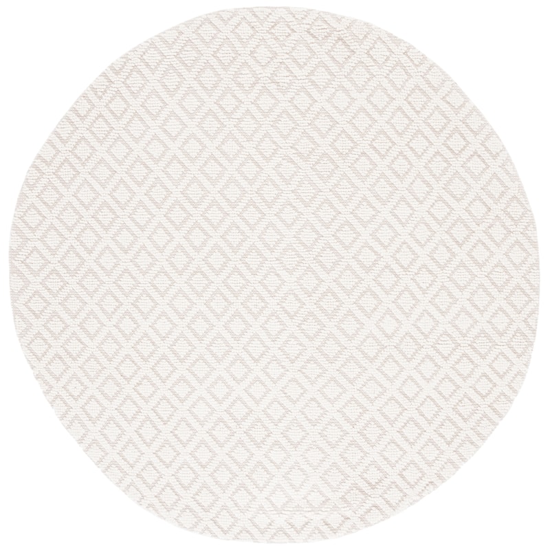 SAFAVIEH Handmade Vermont Cansu Wool Rug - 6' Round - Ivory - Round