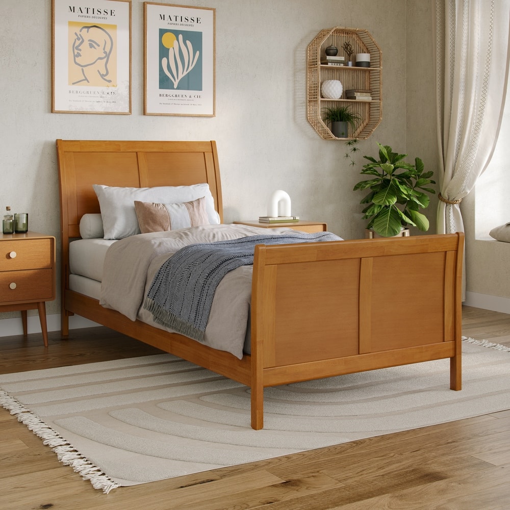 Portland Solid Wood Foundation Bed with Matching Footboard