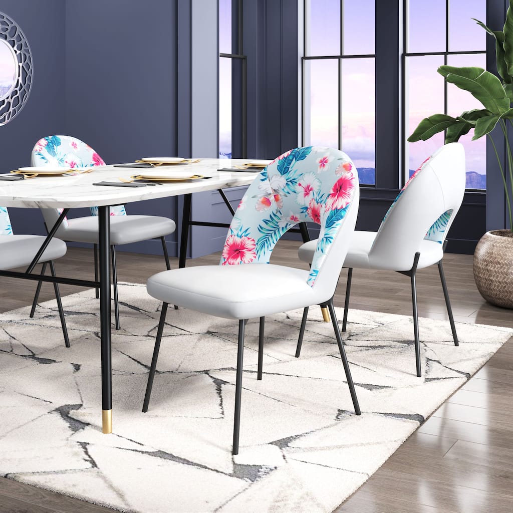 Dining Chair (Set of 2) Multicolor Print & Gray - Product : 19.7" W x 23.2" D x 33.5" H
