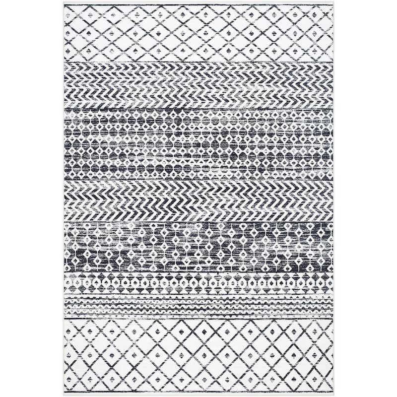 Livabliss Scandinavian Lavable Diamond Washable Area Rug