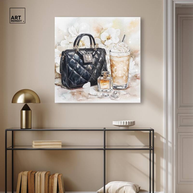 Trinkets and White Floral Canvas by Art Remedy, Gallery Wrapped