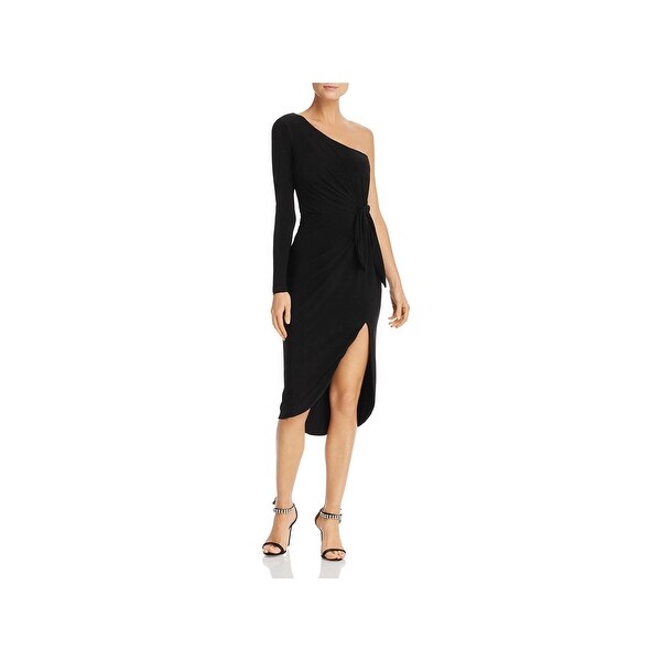 knot front black dress