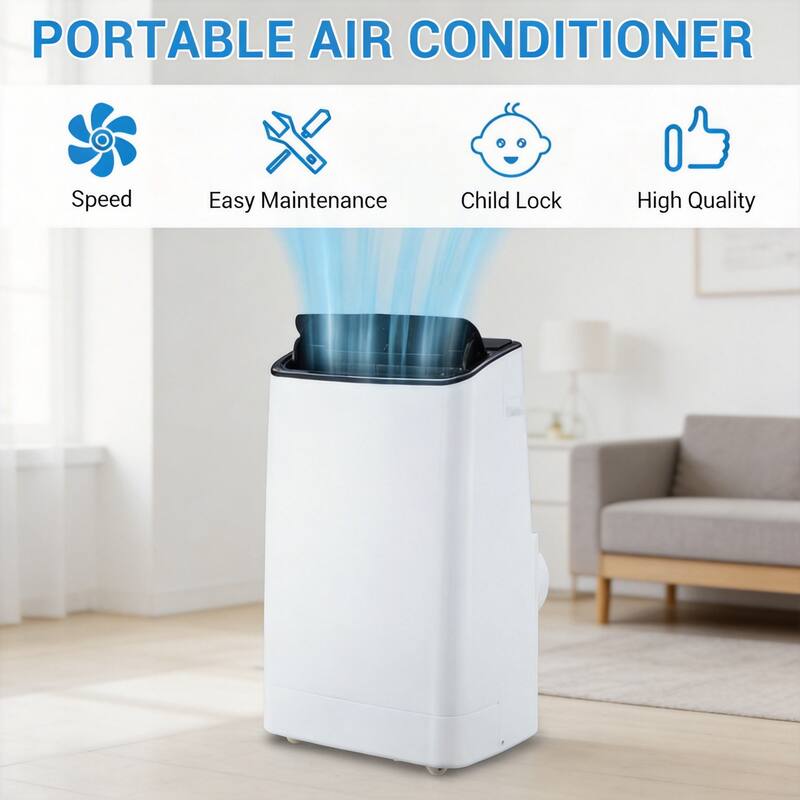 3-in-1 Quiet Portable Air Conditioner, 14000 BTU, Cooling To 750 Sq.Ft