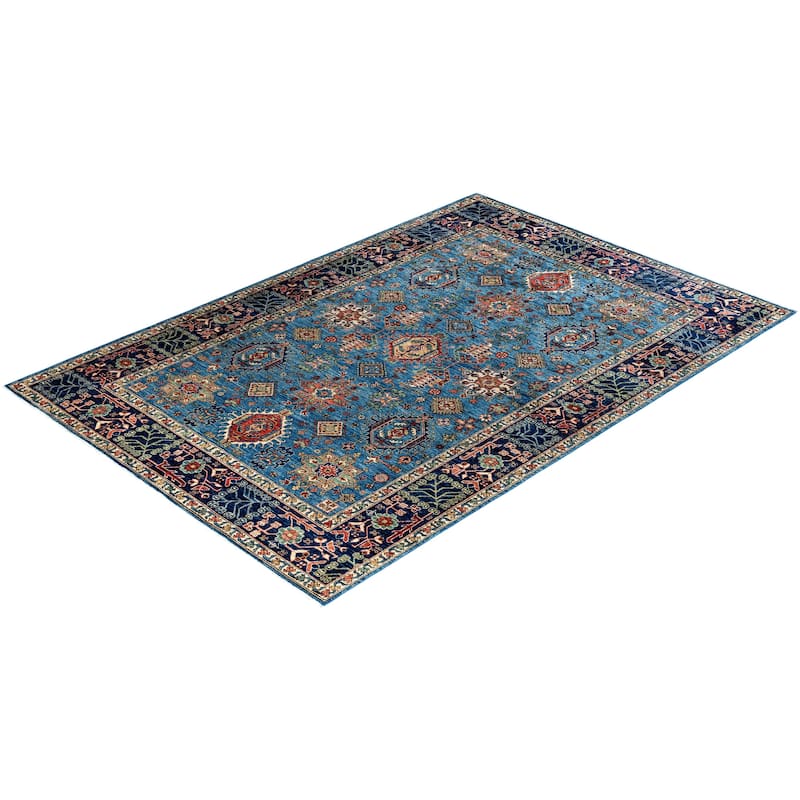 Serapi One-of-a-Kind Hand-Knotted Area Rug - Light Blue, 6' 2" x 8' 11" - 6' 2" x 8' 11"